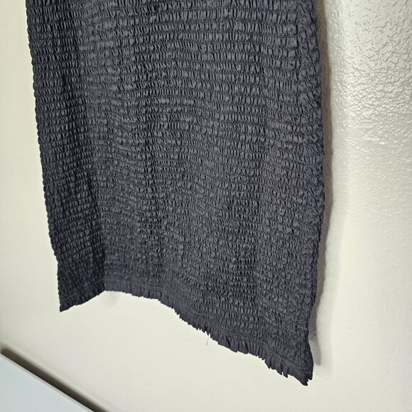 Mikoh 2 Medium Black Magnolia Poplin Scrunch Dress Smocked Mini Ruched Bodycon - Picture 6 of 7